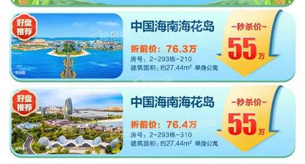 中国海南海花岛引爆黄金周 新品85折优惠 秒杀价55万/套 仅限2套!
